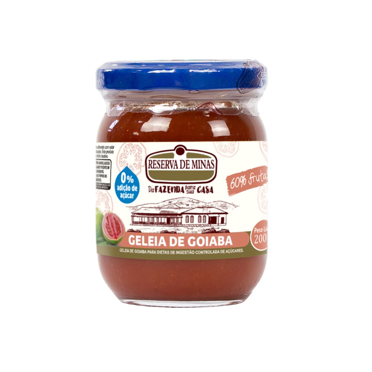 Geleia de Goiaba Zero Adição de Açúcar Reserva de Minas - 200g